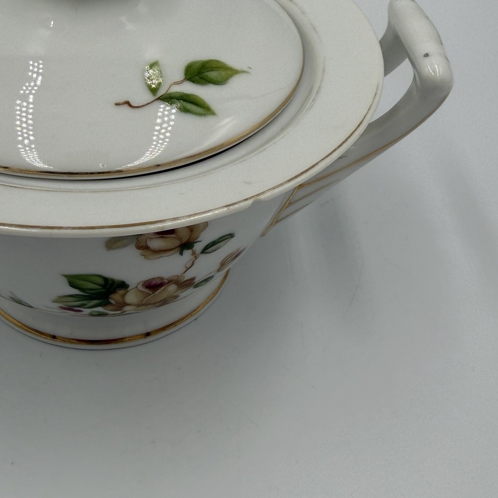 Vintage Lynmore Golden Rose Fine China Japan Lidded Sugar Bowl Porcelain - Picture 2 of 9